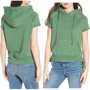 FRANK & EILEEN TEE LAB Short Sleeve Pullover Hoodie Distressed Size Medium